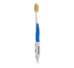 Mouthwatchers Blue single toothbrush with flossing soft bristles for better clean and sensitive gums